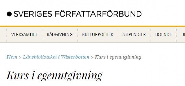 Inbjudan: kurs i egenutgivning i Umeå 20 november Inbjudan: kurs i egenutgivning i Umeå 20 november