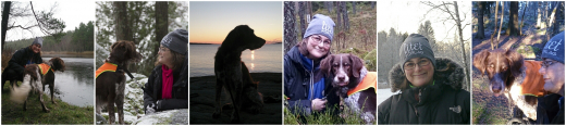 Kristina Svensson med hund collage 6 bilder